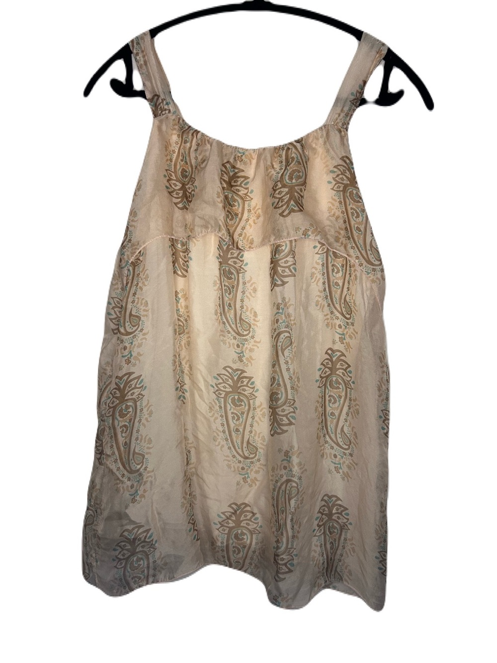 Cream Paisley Tank Top - Made in Italy